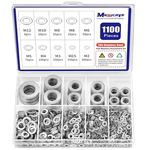 1100-tlg. Flachscheiben Sortiment Set - 304 Edelstahl, 9 metrische Größen (M2-M - Bild 1 von 11