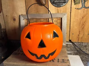 Cubo de dulces vintage 1980 Empire Halloween Jack-O-Lantern soplado calabaza molde - Imagen 1 de 7