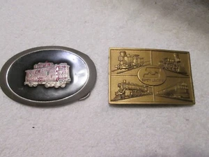 Vintage Railroad Train Little Red Caboose Burlington Northern Safety Belt Buckle - Picture 1 of 6