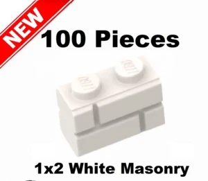 **NEW** 100x Genuine LEGO 1x2 Masonry Bricks - White - Piece 98283 - Picture 1 of 1