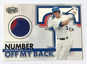 2003 LEAF ALEX RODRIGUEZ PATCH #d 22/50 RARE SP 3 COLOR NUMBER OFF MY BACK RELIC - Picture 1 of 2