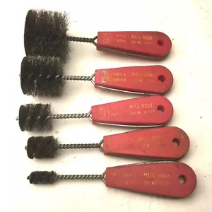 Lot of 5 Mill-Rose Metal Wire Fitting Brushes, 3/8", 3/4", 1", 1-1/2", 2" ID - Picture 1 of 4