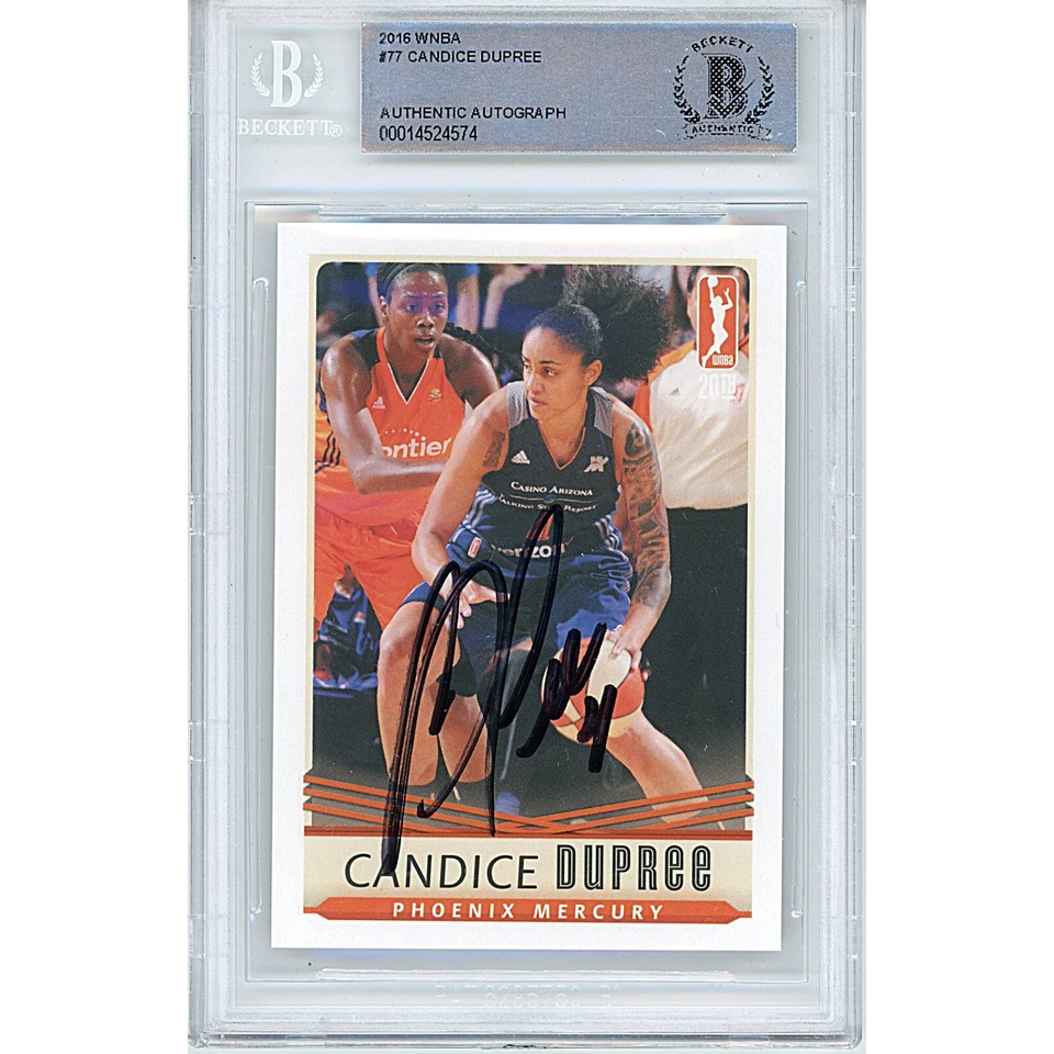 Candice Dupree Signed 2016 WNBA #77 Phoenix Mercury Beckett BAS Slabbed Auto - Image 1 of 4