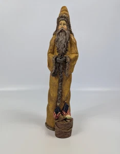 David Harden Folk Art Santa Statue with Patriotic Toy Basket 17" Tall Signed - Picture 1 of 14