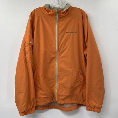 Винтажная мужская ветровка Polo Sport Ralph Lauren L с оранжевой подкладкой вентилируемая куртка. - Изображение 1 из 4
