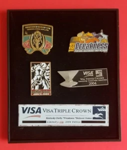 2004 Visa Triple Crown Kentucky Derby Preakness Belmont Stakes Pin Set Ltd Ed - Picture 1 of 2