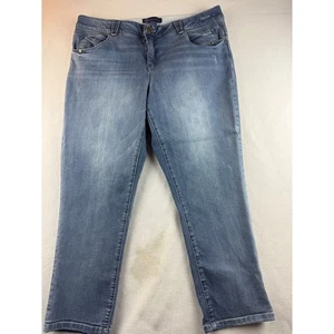 Democracy Womens 18W Ab'solution Light Wash Stretch Denim Jeans Straight Leg - Picture 1 of 7