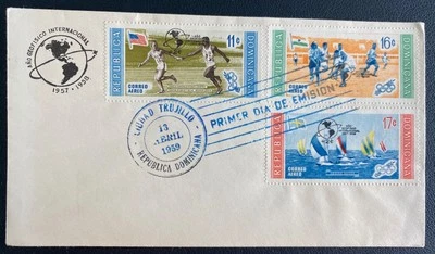1959 Ciudad Trujillo Dominican Republic First Day Cover FDC Olympic Games - Image 1 of 2