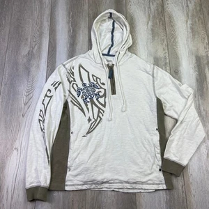 Crazy Shirts Hooded Tee Mens Small White Gray Honu Mana Longboard 1/4 Zip * - Picture 1 of 12