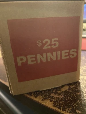 Sealed $25 Bank Box of 2,500 Pennies – Unsearched! Find Wheats, Errors, Copper - Image 1 of 4