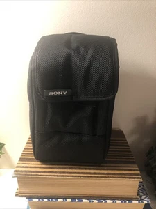 Sony Objektivetui schwarz Nylon sauber Reißverschluss Klappe Verschluss - Bild 1 von 10