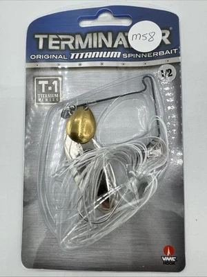 НОВАЯ титановая спиннербейт Terminator T-1 1/2 унции серебристый оттенок с застежкой сзади. - Изображение 1 из 3