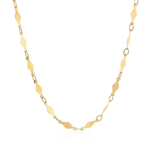 Cadena con motivo de diamante pulido de oro amarillo de 14K (3,00 mm) - Imagen 1 de 6