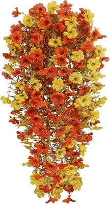 4 peças mães artificiais para atividades ao ar livre penduradas flores de outono flores de margarida de seda falsa  - Imagem 1 de 4