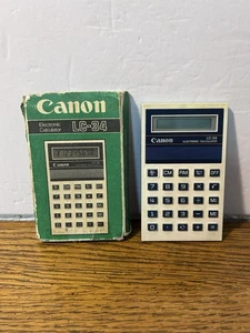 Vintage Canon LC-34 elektronischer Taschenrechner mit beschädigter Box 1980er getestet funktioniert - Bild 1 von 13