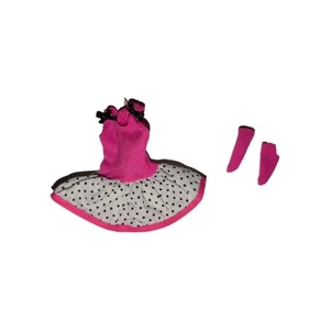 Barbie Skipper vestiti 1992 vintage rosa e bianco vestito a pois e copripiedi - Foto 1 di 5