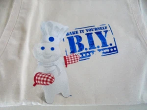Neu ohne Etikett Vintage Pillsbury Doughboy B.I.Y. Bake it Yourself 100% Baumwolle Schürze USA - Bild 1 von 4