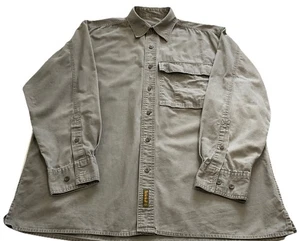 VTG Y2K Timberland Mens Oversized Camping Hiking Shirt Size Medium Khaki Green - Picture 1 of 23