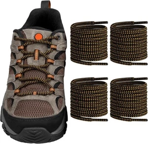 2Pairs Shoelaces for Merrell Replacement Round 48Inch, Black&amp;yellowcombo  - Picture 1 of 6