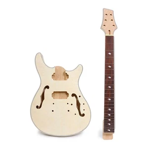 DIY Electric Guitar Kit Maple Body 24 Fret 24.75 Inch Mahogany Neck Rosewood - Bild 1 von 8