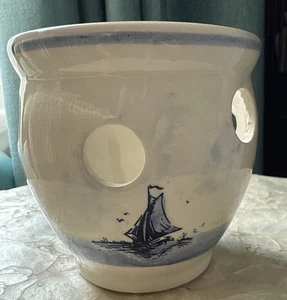 Vintage Delft Blue Crocus Planter Handpainted Made In Holland - Picture 1 of 10