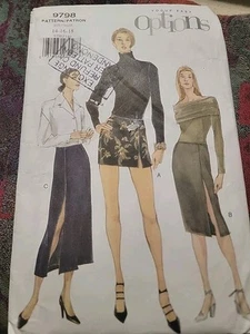 Vintage VOGUE Easy Option 9798 Sz 14/16/18 Misses Straight Lined Skirt Split cut - Picture 1 of 4