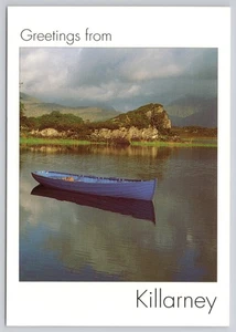 Postkarte Grüße aus Killarney Irland Fischerboot im See ferne Berge - Bild 1 von 2