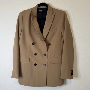 ZARA WOMAN SUIT SUITS DOUBLE-BREASTED BUTTONED BLAZER TOFFEE SIZE. Medium - Imagen 1 de 7