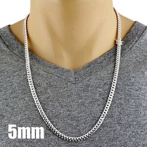 Guaranteed 925 Sterling Silver Miami Cuban Chain Necklace Men's Jewelry