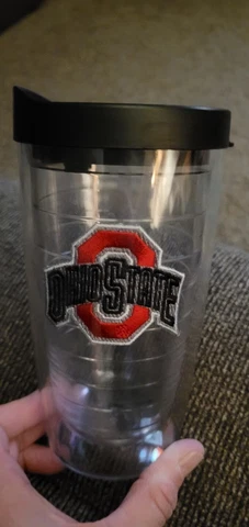 Ohio State University Buckeyes Tervis Tumbler Travel Cup with Red Top 16oz Drink Cover