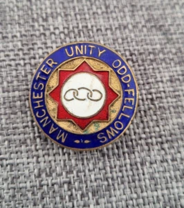 MANCHESTER UNITY ODD FELLOWS EMAILLE SCHMETTERLINGSABZEICHEN - Bild 1 von 2