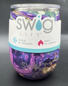 Swig Life Stemless Wine Cup w/ Lid 14 oz Stainless Steel Insulated Purple Reign - Picture 1 of 11
