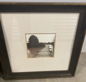 Vintage Framed Art Bridging The Gap By Mitchell 14 x 14 - Picture 1 of 5