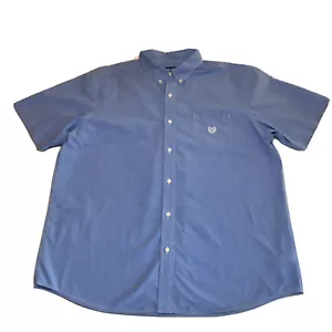 Chaps Ralph Lauren schöne Herren XXL pflegeleicht SS Houndstooth Knopf Shirt blau - Bild 1 von 23