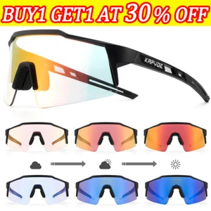 Kapvoe Revo Photochromic Cycling Sunglasses MTB Glasses Bicycle Goggles Eyewear - Picture 1 of 22