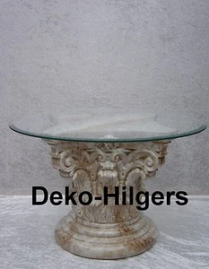 Couchtisch Glastisch Tisch Säule Wohnzimmertisch Marmorierte Optik 1027 Fa123 - Picture 1 of 2