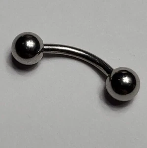 Surgical Steel Curved Barbell 4mm Balls 18g 16g 14g 6mm 8mm 10mm  USA Ship Fast - Picture 1 of 5