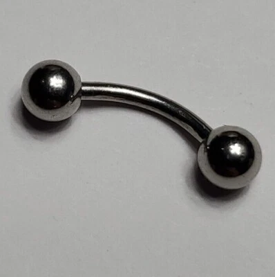 Surgical Steel Curved Barbell 4mm Balls 18g 16g 14g 6mm 8mm 10mm  USA Ship Fast - Image 1 of 4