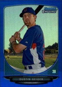2013 Bowman Chrome Prospects Blue Refractors Card #BCP209 Dustin Geiger /250