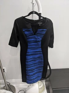 Connected Apparel schwarz royalblau Kurzarm Kleid Gr. 8 neu mit Etikett - Bild 1 von 8