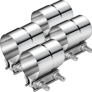 4Pcs 3.5" Stainless Steel 304 Heavy Duty Exhaust Band Clamp Lap Joint Clamps - Imagen 1 de 9