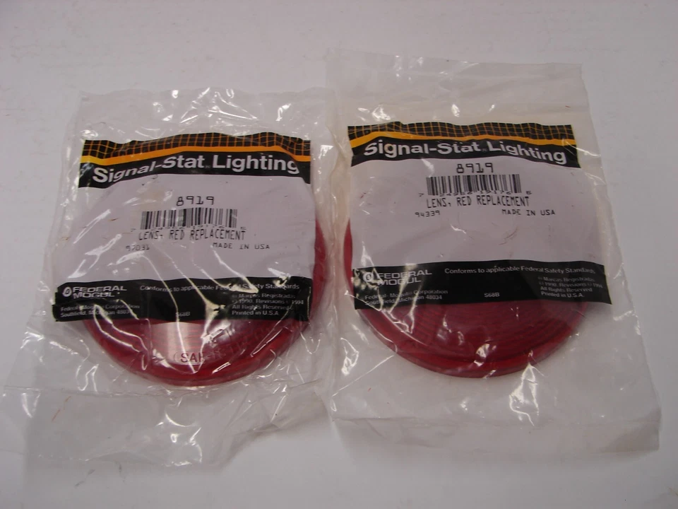 Two NOS Signal-Stat 8919 / Dietz 77-26004 Round Red 5" Replacement Lenses - Image 1 of 1