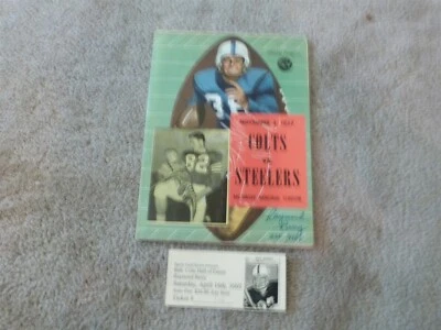 NOV 3 1957 NFL Baltimore COLTS vs STEELERS Game Program RAYMOND BERRY AUTOGRAPH  - Image 1 of 4