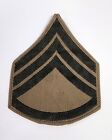 WWII+USMC+Platoon+Sergeant+Khaki+Summer+Service+Chevrons+Single+Patch