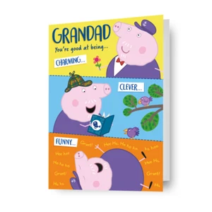 Birthday Card Peppa Pig Grandad Personalise Birthday Card Includes Envelope - Picture 1 of 8
