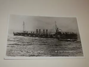 TORPEDERO BARCO TOTALMENTE CAMUFLADO - ERA 1918-1920 FOTO REAL RPPC POSTAL - Imagen 1 de 2