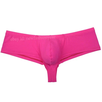 Men Spandex Thong Boxers Pouch Boxer Brief Underwear Stretch Cheeky Trunks Pants - Image 1 of 4