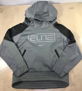 Nike Elite Hoodie Gray Boys Size XS Therma Fit Pullover Sweater Kids Sweatshirt - Picture 1 of 4