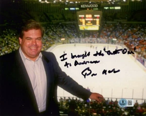 BRUCE MCNALL SIGNED 8x10 PHOTO + GREAT WAYNE GRETZKY INSCRIPTION BECKETT BAS - Picture 1 of 2