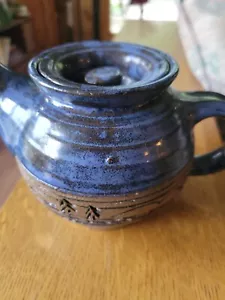 Studio Art Pottery Steinzeug glasiert handgeworfen signiert Teekanne SELTENES Stück 8x4,5" - Bild 1 von 8